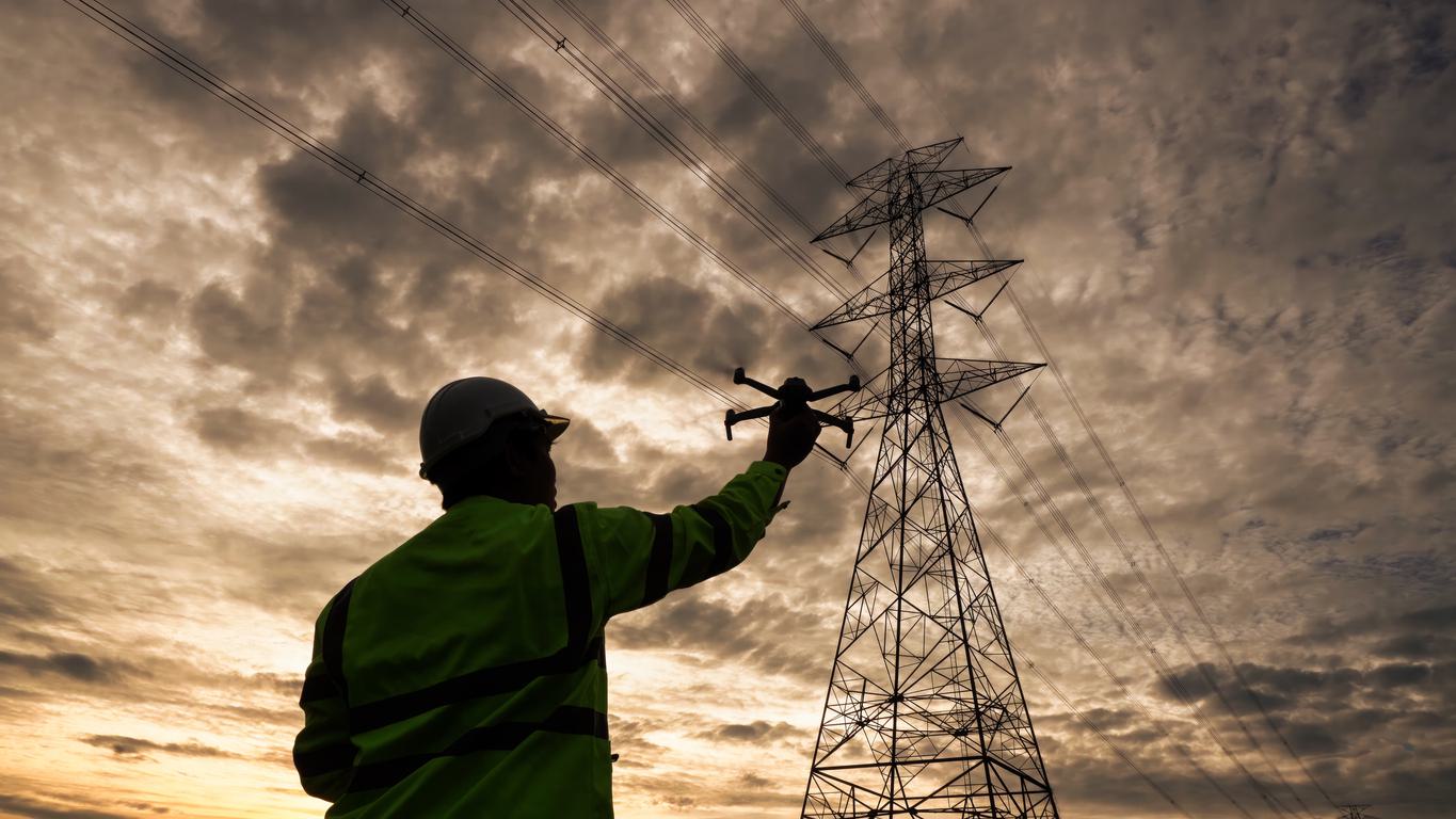 Man flying a drone